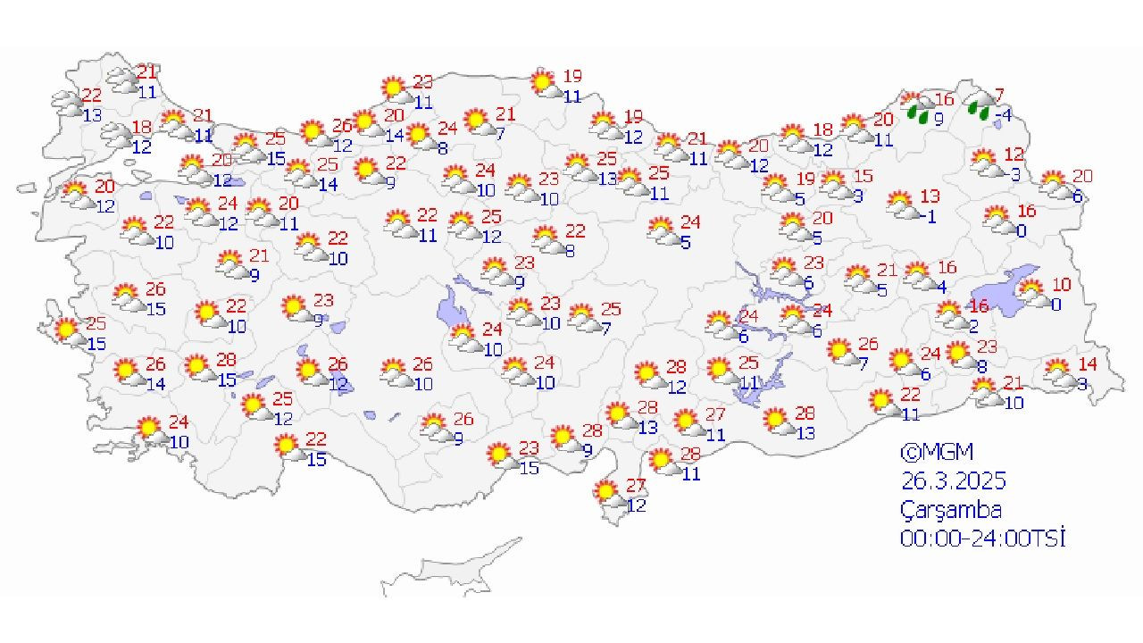 26 Mart 2025 Türkiye geneli hava durumu! Başta İstanbul, Ankara, İzmir ve Bursa'da beklenen sıcaklıklar... - Sayfa 1