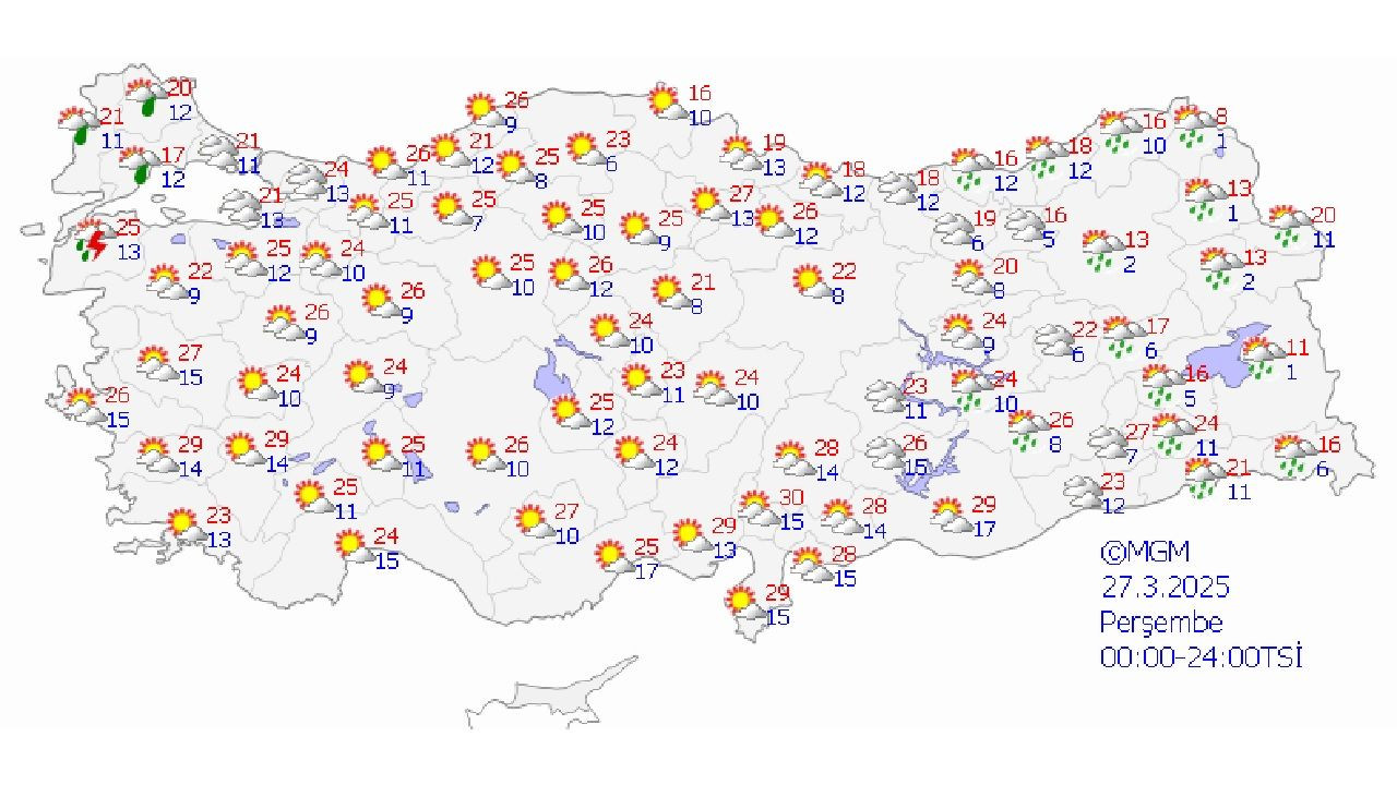 27 Mart 2025 Meteoroloji'den yurt geneli hava durumu tahmin raporu yayınlandı! 81 ilde hava nasıl olacak? - Sayfa 1