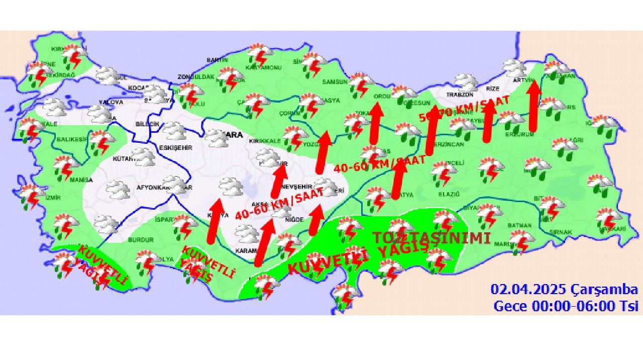 2 Nisan 2025 Çarşamba yurt geneli hava durumu! Kuvvetli yağışa dikkat! - Sayfa 2