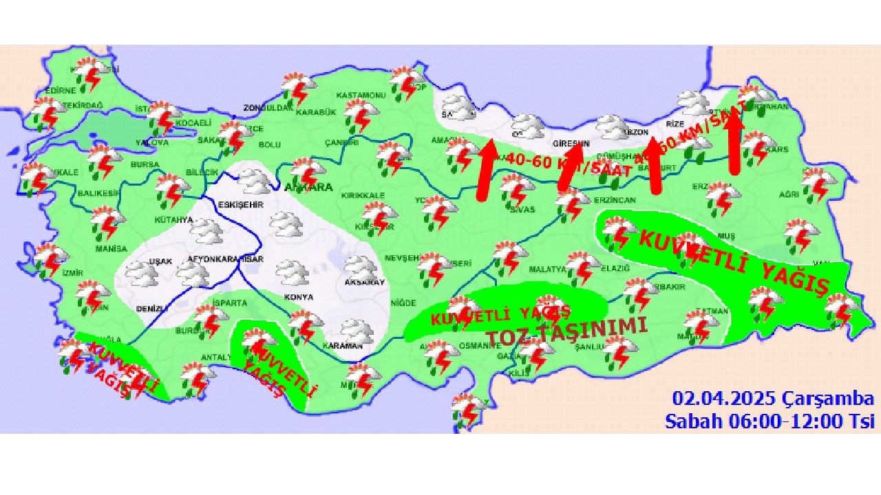 2 Nisan 2025 Çarşamba yurt geneli hava durumu! Kuvvetli yağışa dikkat! - Sayfa 4