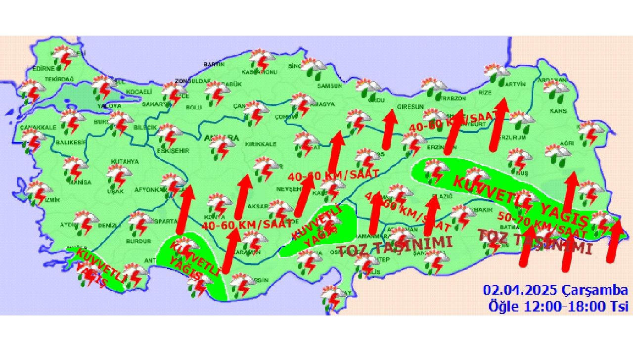 2 Nisan 2025 Çarşamba yurt geneli hava durumu! Kuvvetli yağışa dikkat! - Sayfa 6