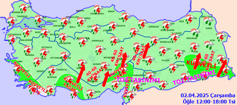 Meteorolojiden 14 il için kuvvetli yağış uyarısı! Fırtına ve toz taşınımına dikkat - Sayfa 3