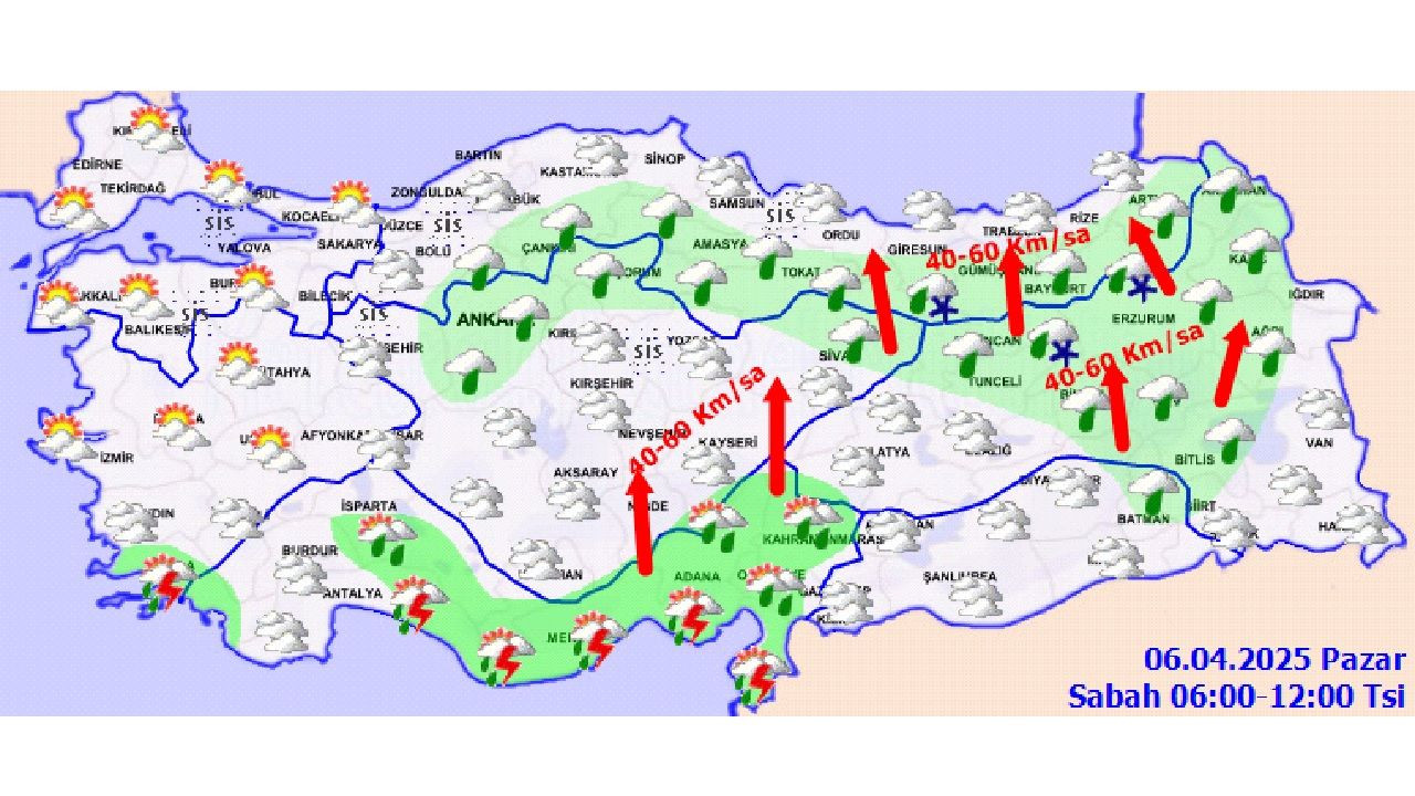 6 Nisan 2025 yurt geneli hava durumu! Kuvvetli ve yerel yağışlara karşı önleminizi alın... - Sayfa 3