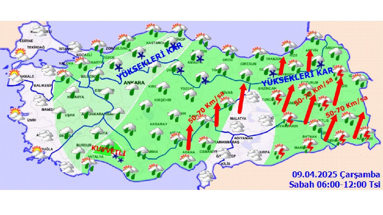 9 Nisan Çarşamba Türkiye genelinde yağış bekleniyor: Bazı bölgeler için kuvvetli yağış ve toz taşınımı uyarısı yapıldı... - Sayfa 3