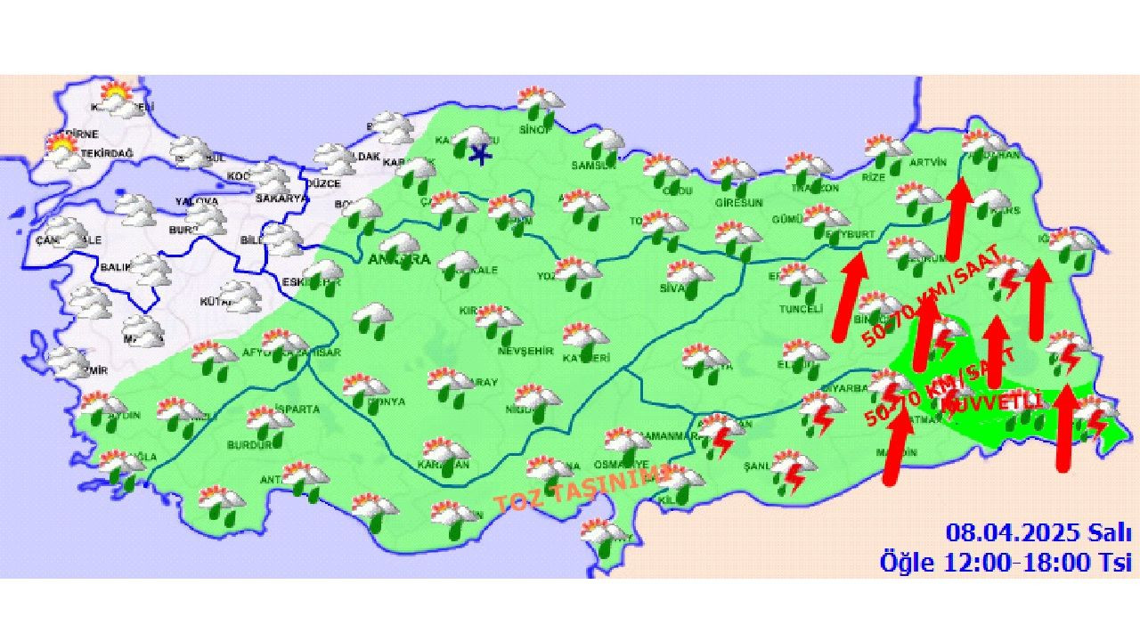 9 Nisan Çarşamba Türkiye genelinde yağış bekleniyor: Bazı bölgeler için kuvvetli yağış ve toz taşınımı uyarısı yapıldı... - Sayfa 5