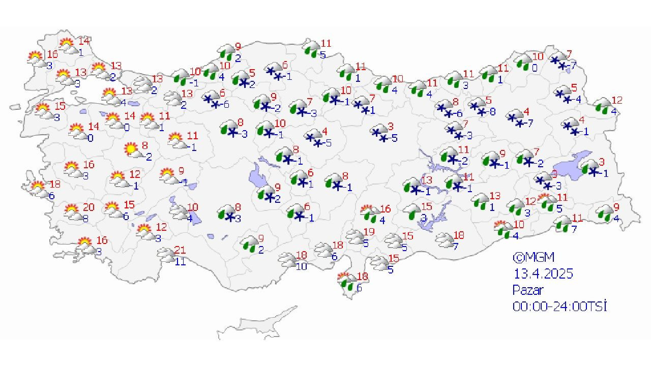 13 Nisan 2025 Pazar Meteoroloji hava durumu raporu yayınlandı! İstanbul, Ankara ve İzmir'de hava nasıl olacak? - Sayfa 1