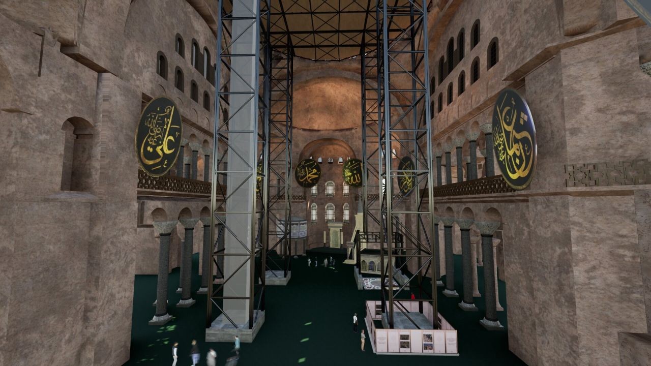 Ayasofya’nın ana kubbesinde tarihi dönüşüm! Depreme dayanıklı restorasyon başladı - Sayfa 1