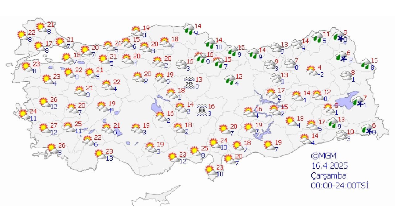 16 Nisan 2025 Yurt genelinde hava nasıl olacak? Ankara, İstanbul, İzmir ve Bursa başta olmak üzere il il beklenen hava durumu... - Sayfa 1