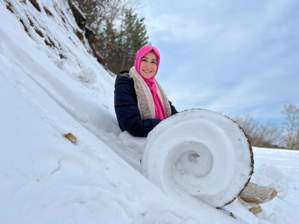 Amasya’nın Dereli Ormanı’nda Nisan sürprizi: Nadir kar ruloları büyüledi - Sayfa 1