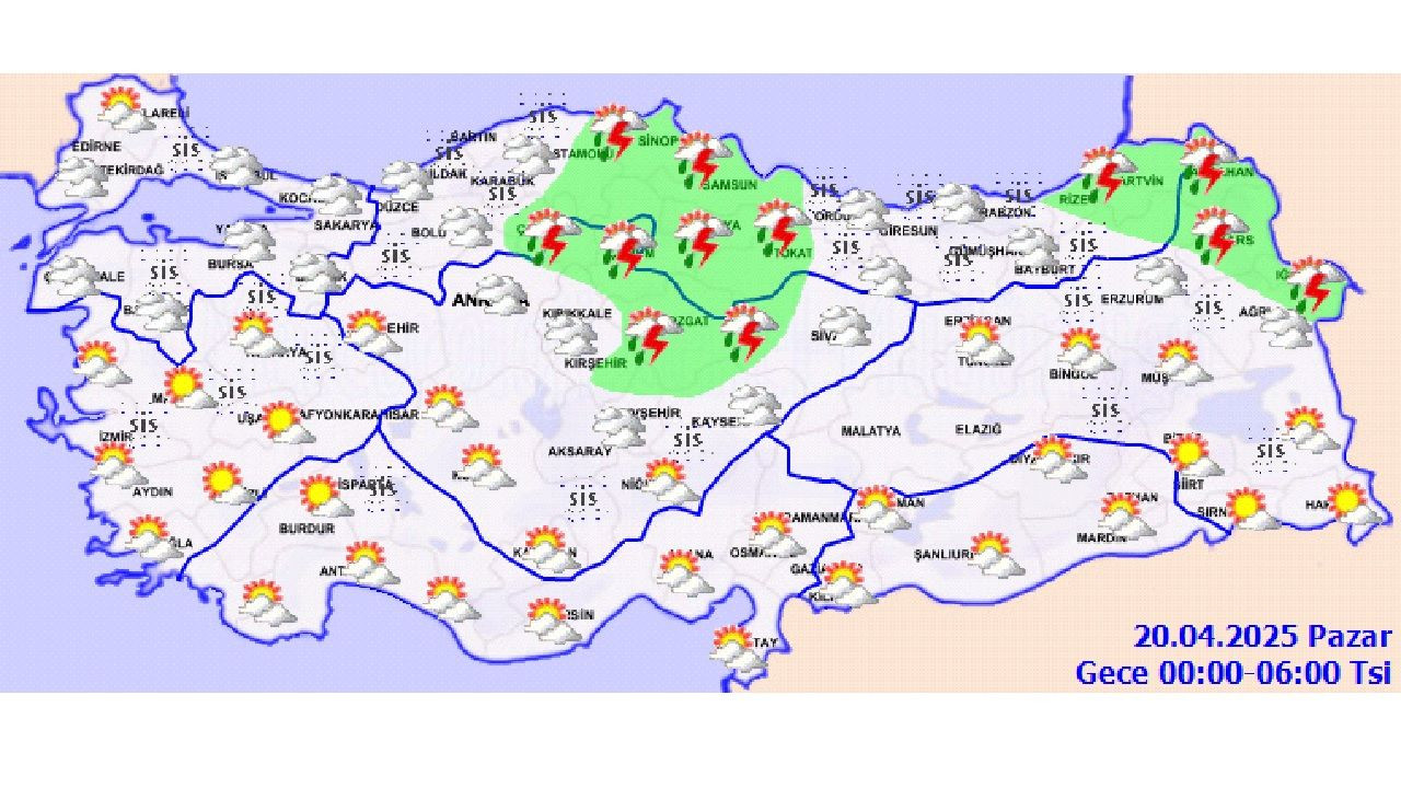 20 Nisan 2025 Pazar yurt genelinde hava nasıl olacak? İşte kuvvetli yağış beklenen iller... - Sayfa 1