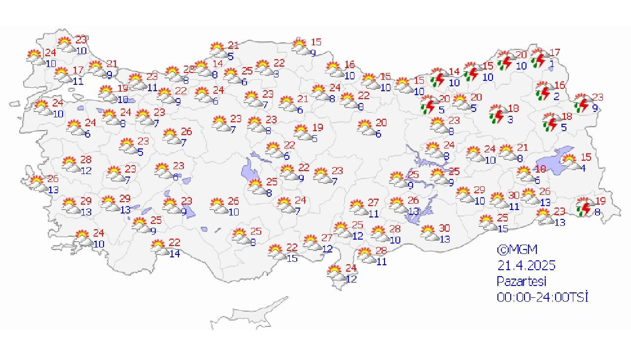 21 Nisan 2025 Pazartesi hava durumu tahminleri geldi! Haftanın ilk iş günü beklenen hava sıcaklıkları... - Sayfa 1