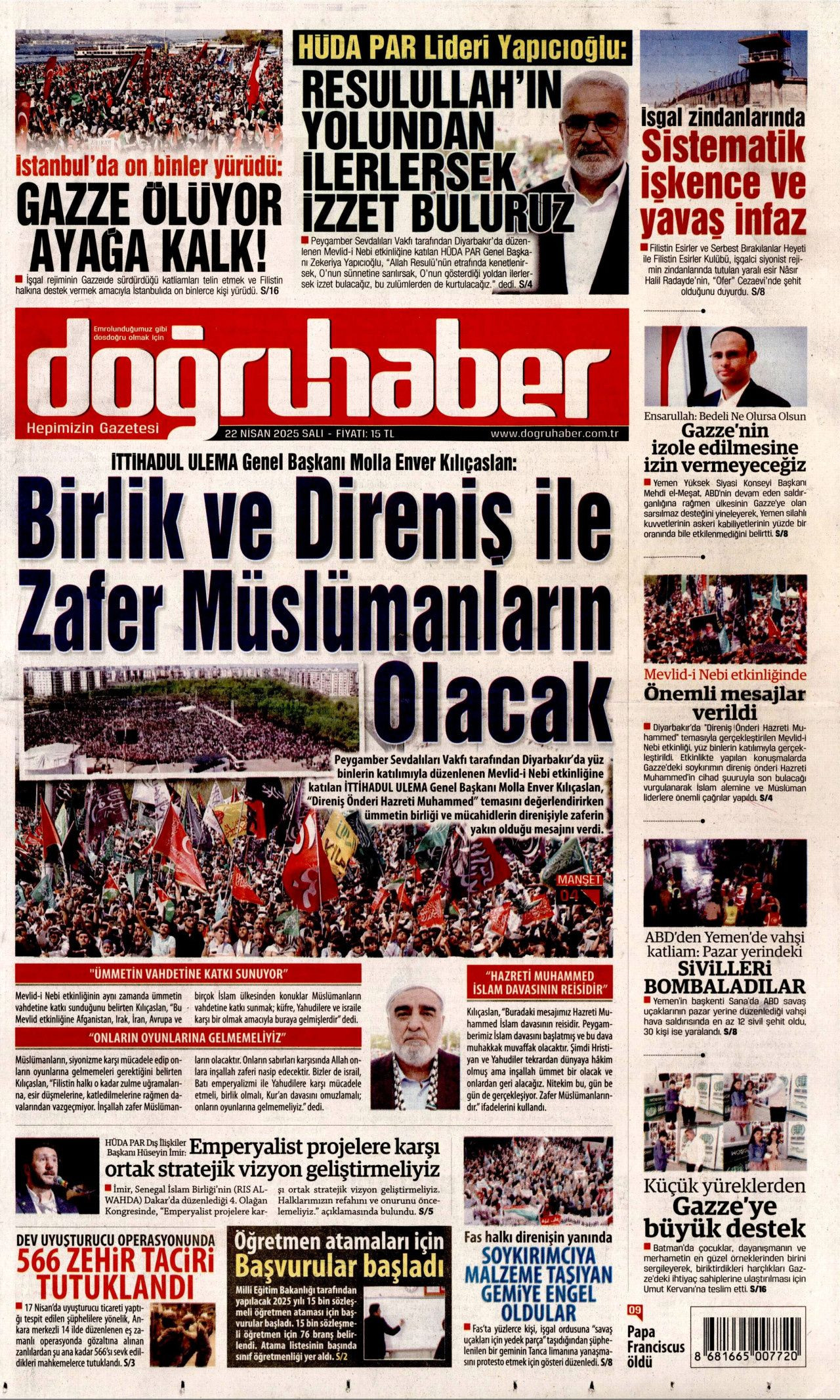 Gıda krizlerine ilk müdahale Türkiye'den! Dünyanın ambarı olacağız... 22 Nisan Gazete manşetleri... - Sayfa 20