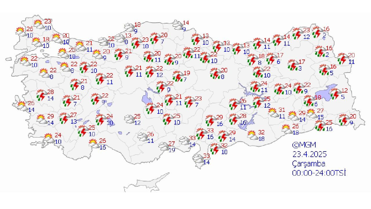 23 Nisan 2025 yurt genelinde yağış bekleniyor! İşte Ankara, İstanbul ve İzmir'de beklenen sıcaklıklar... - Sayfa 1