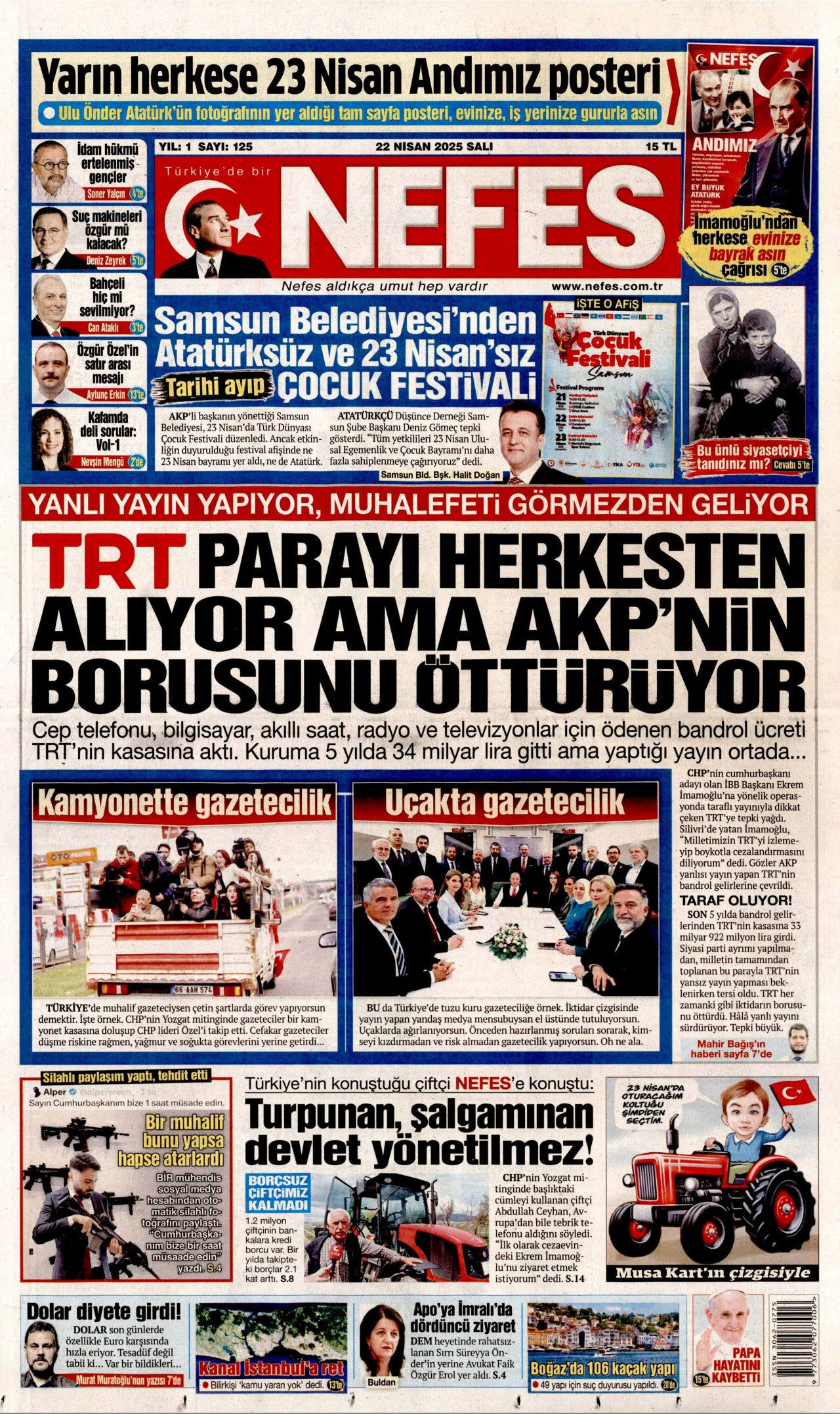 Gıda krizlerine ilk müdahale Türkiye'den! Dünyanın ambarı olacağız... 22 Nisan Gazete manşetleri... - Sayfa 19