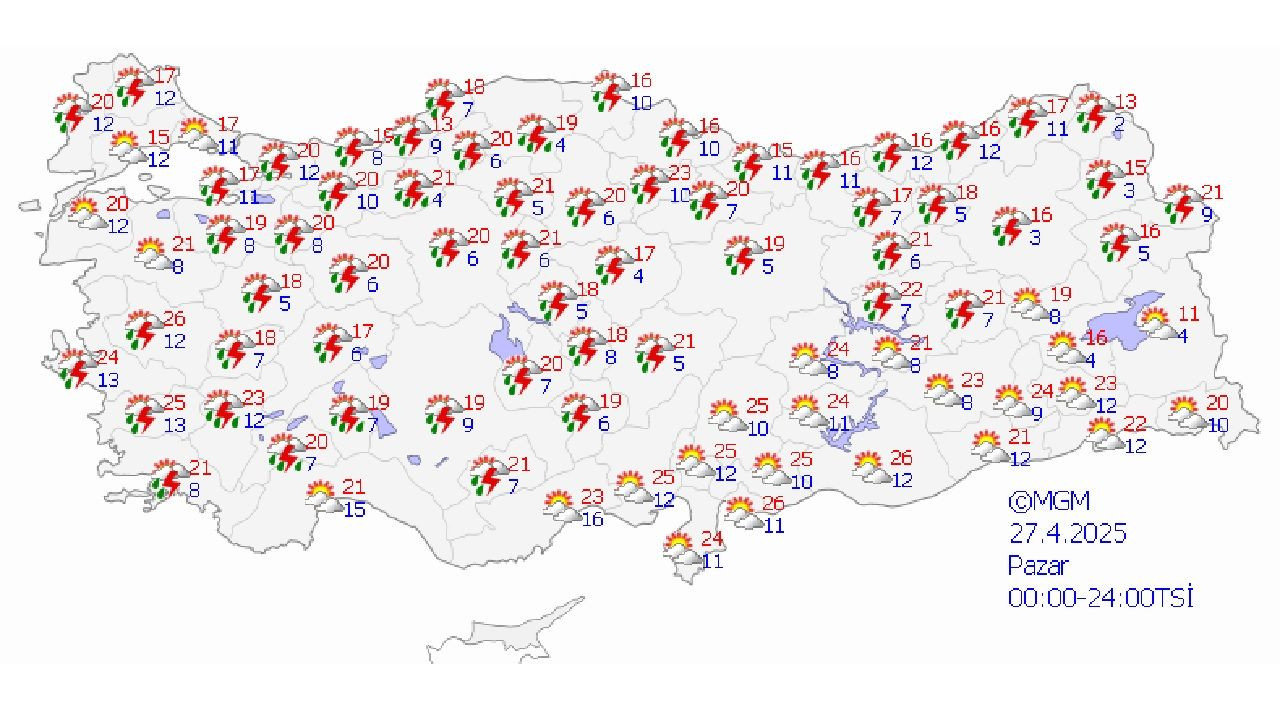 27 Nisan 2025 Pazar hava durumu tahminleri yayınlandı! Ankara, İstanbul ve İzmir'de beklenen hava sıcaklıkları... - Sayfa 1