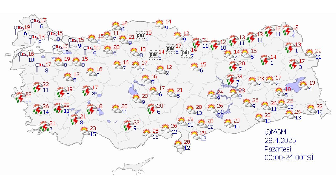 28 Nisan 2025 Türkiye geneli hava durumu raporu yayınlandı! Ankara, İzmir ve İstanbul'da beklenen sıcaklıklar... - Sayfa 1