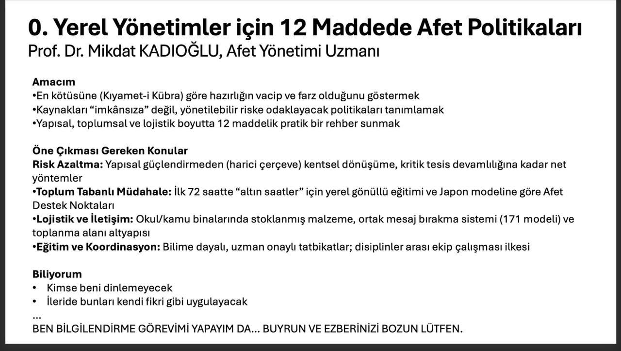 Yerel yönetimler deprem için neler yapmalı? Yazarımız Prof. Mikdat Kadıoğlu madde madde sıraladı - Sayfa 1