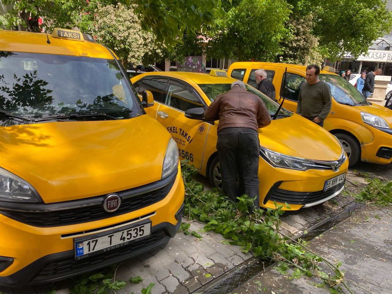 Çanakkale’de fırtına paniği! Kırılan ağaç dalı taksilere zarar verdi - Sayfa 2