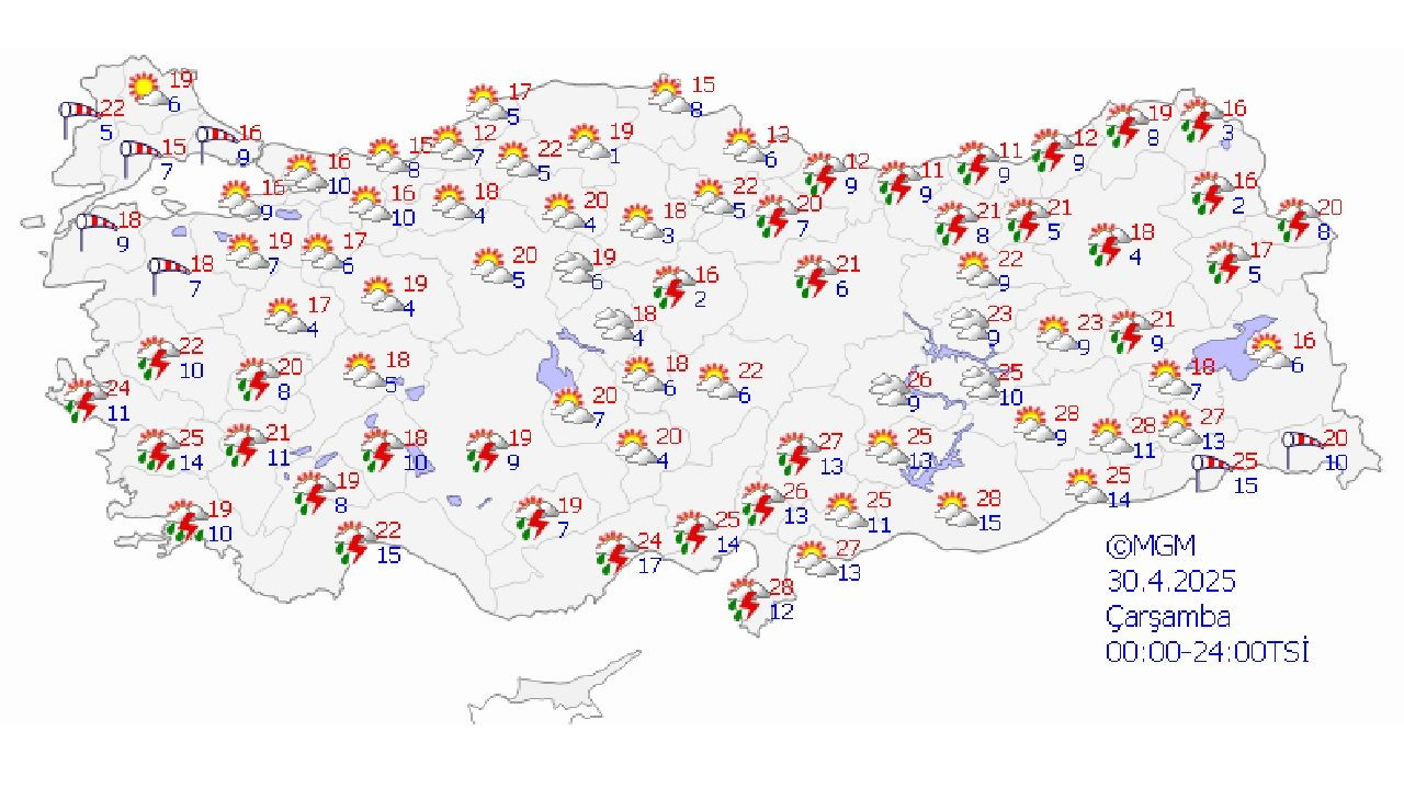 Meteoroloji Türkiye geneli hava durumu tahminlerini paylaştı! 30 Nisan 2025 il il hava sıcaklıkları... - Sayfa 1