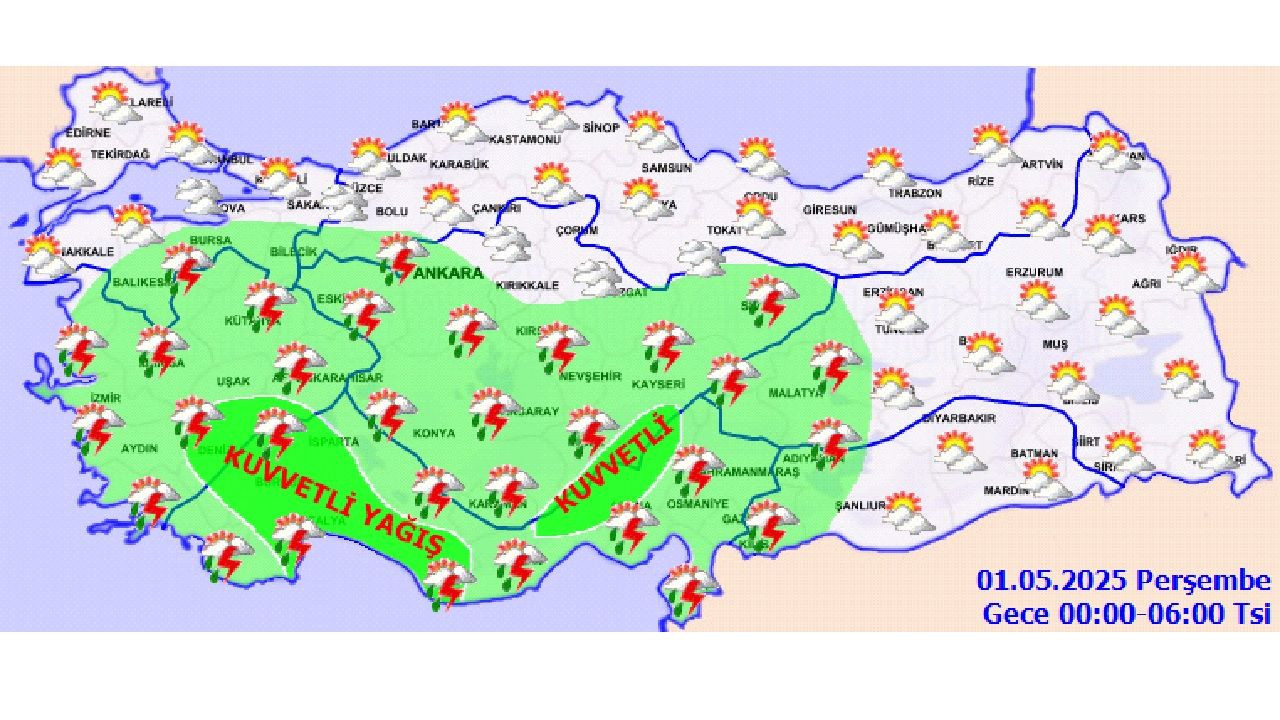 Meteorolojiden uyarı: 1 Mayıs 2025 Çarşamba günü ülke genelinde sağanak ve fırtına bekleniyor! - Sayfa 2
