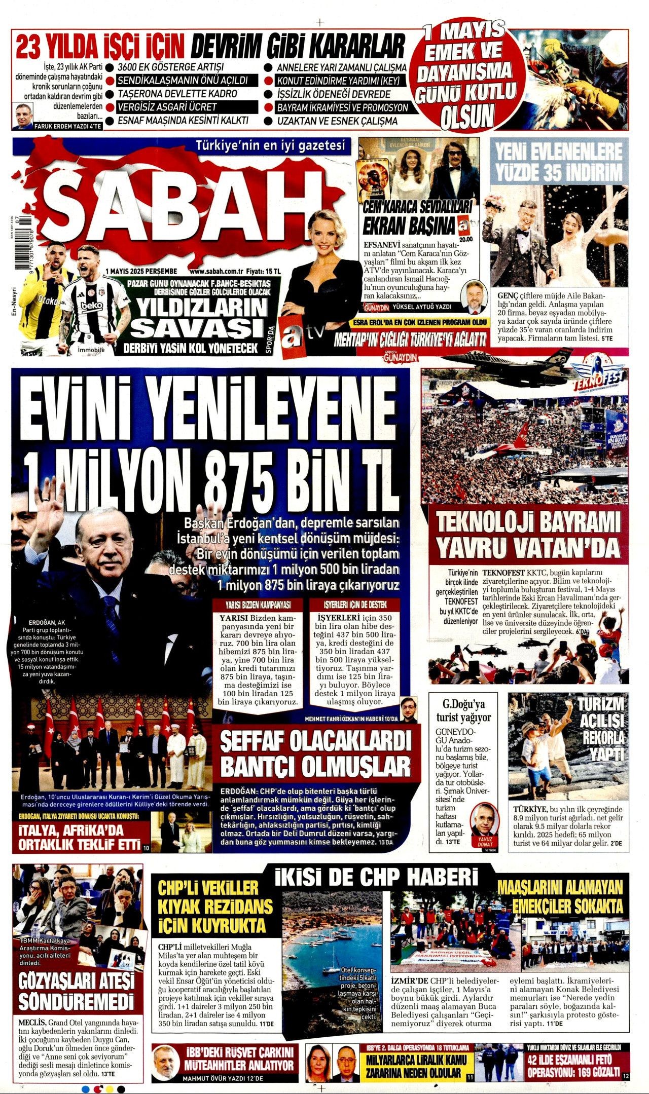 Cumhurbaşkanı Erdoğan müjdeyi verdi: Evini yenileyene 1 milyon 875 bin TL destek! - Sayfa 1