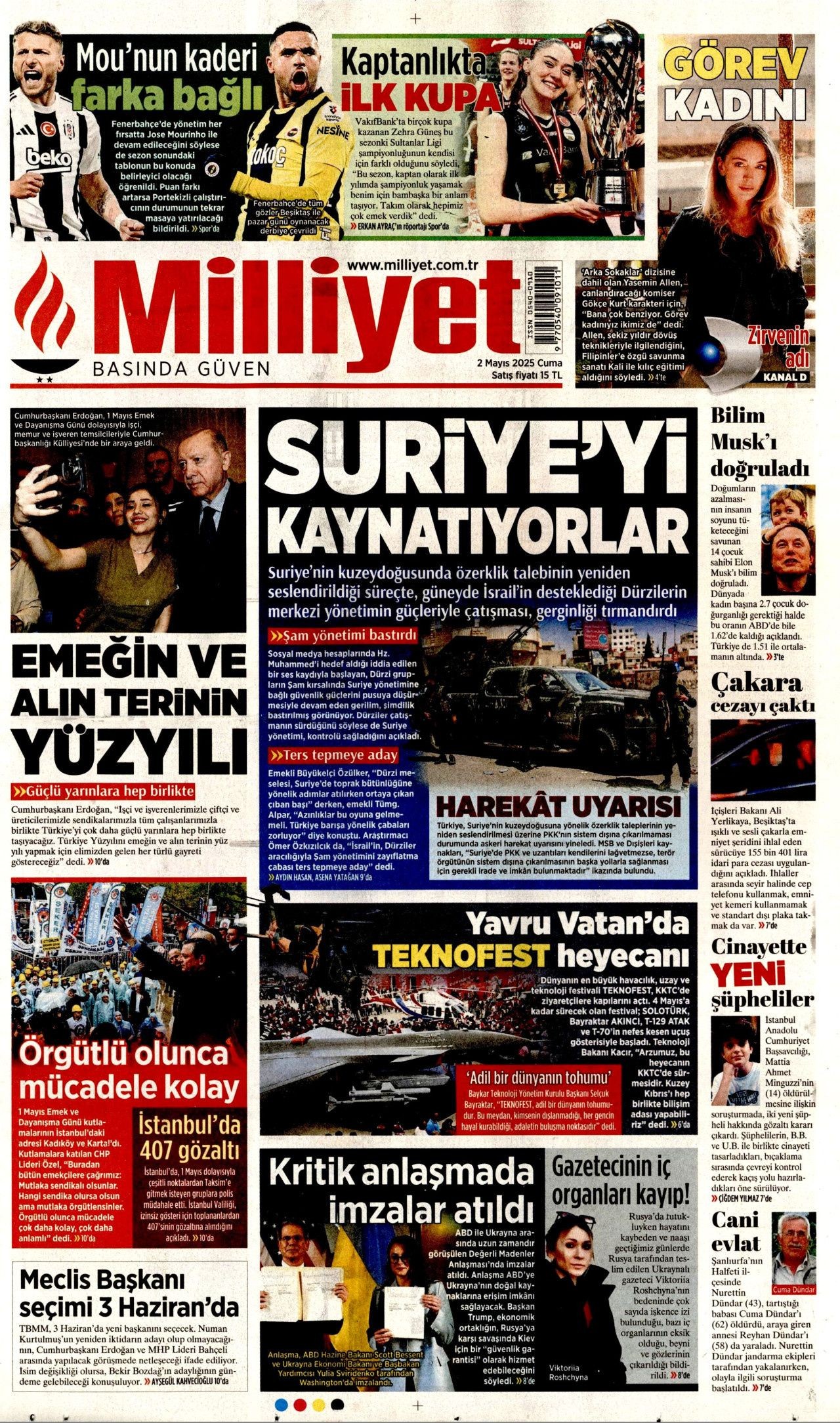 Suriye'yi kaynatıyorlar! Harekat uyarısı... 2 Mayıs Cuma gazete manşetleri! - Sayfa 1