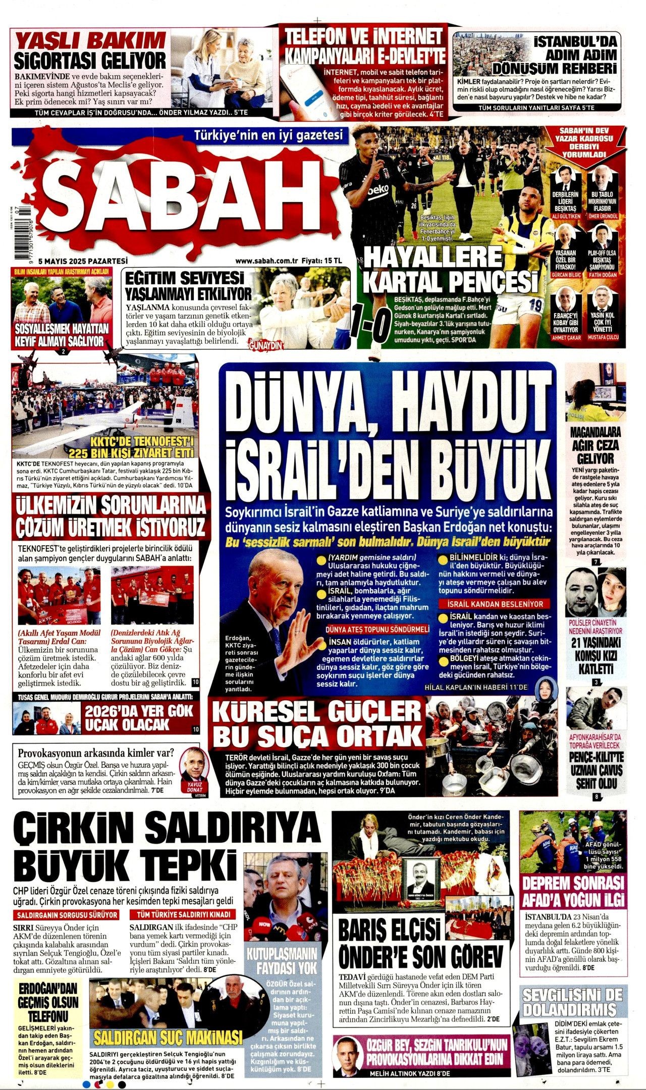 CHP lideri Özgür Özel'e hain saldırı gazete manşetlerinde! "Babam hapisten hiç çıkmasın" - Sayfa 1