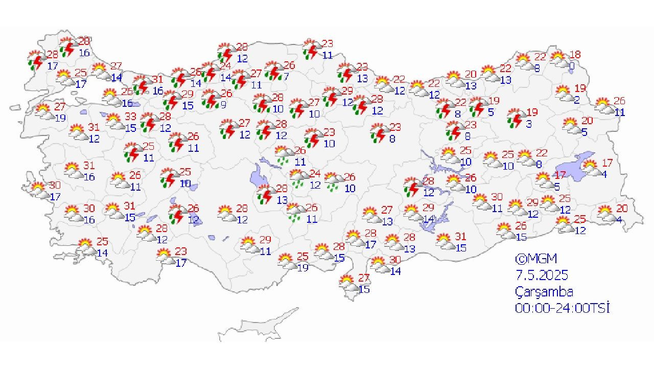 7 Mayıs 2025 ülke genelinde havalar ısınıyor! İşte il il beklenen hava durumu... - Sayfa 1