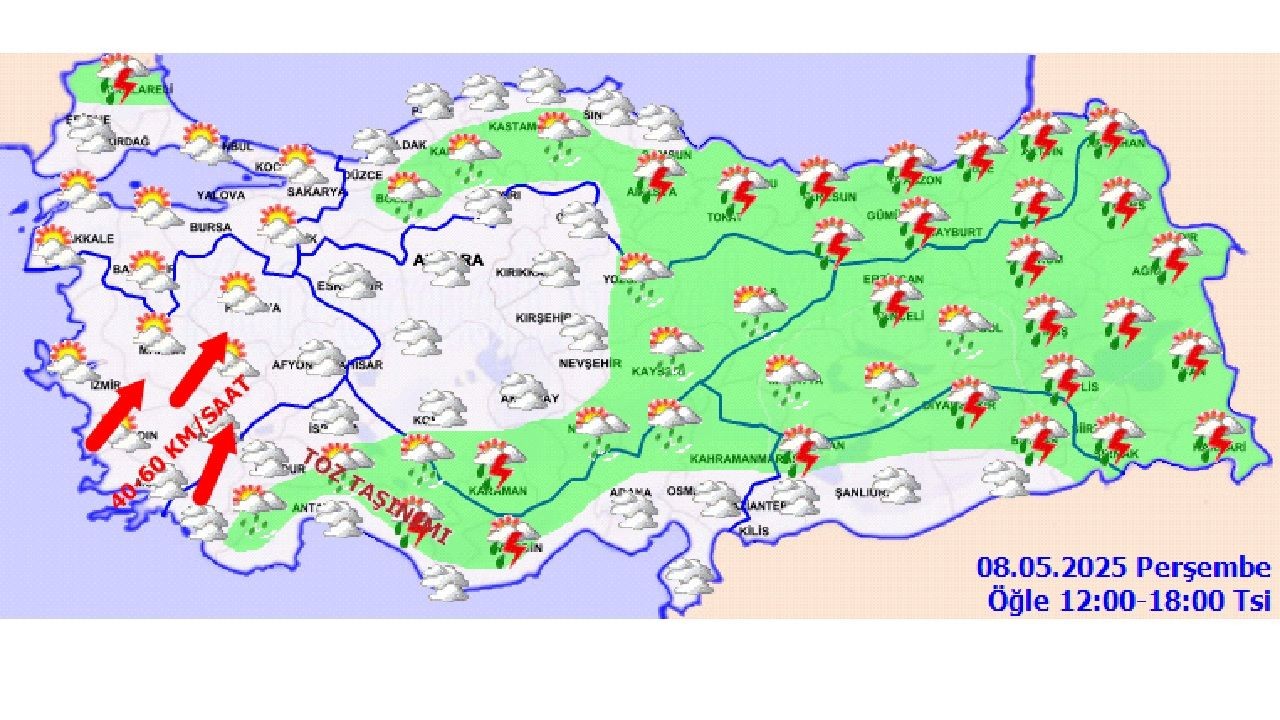 8 Mayıs 2025 Meteoroloji bir çok bölge için uyardı: Sağanak ve gök gürültülü yağış bekleniyor - Sayfa 4