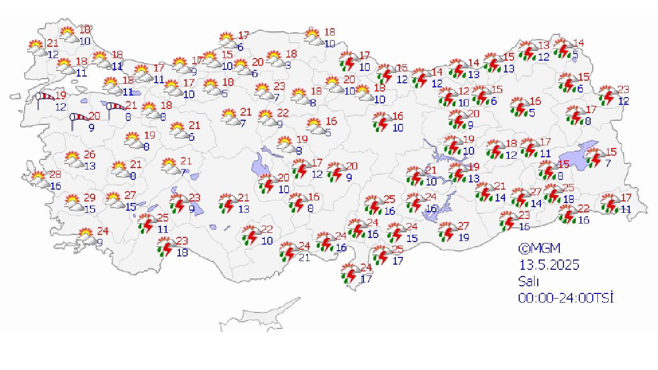 13 Mayıs 2025 Salı yurt geneli hava durumu nasıl olacak? Sıcaklıklar düşüyor mu? - Sayfa 1