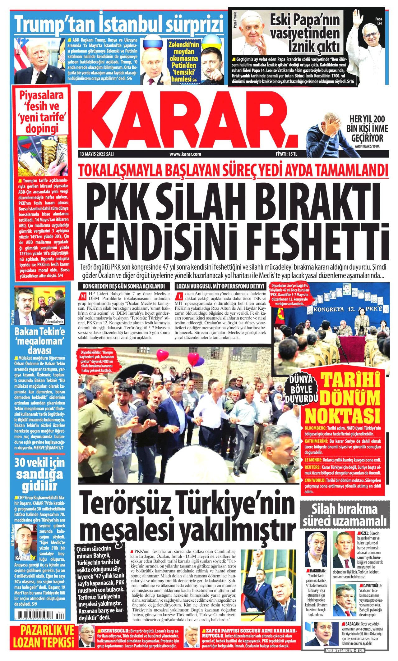 50 yıllık terör devri kapandı! PKK 4 aşamada tasfiye edilecek... Tarihi fesih kararı gazete manşetlerinde! - Sayfa 10