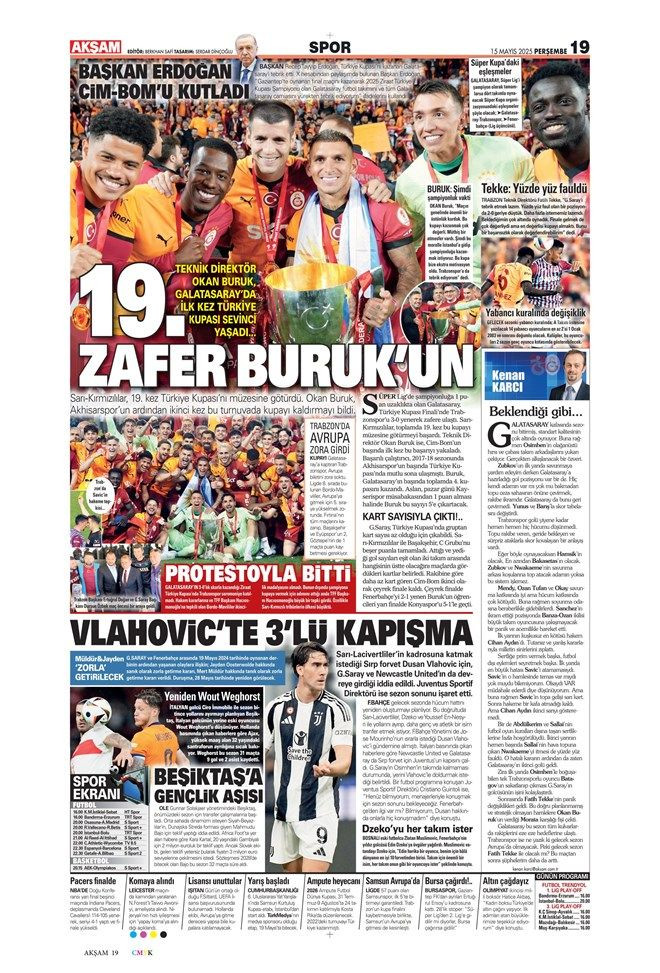 "Şampiyon Los 'Gala'cticos" Galatasaray'ın görkemli Türkiye Kupası zaferi gazete manşetlerinde - Sayfa 5