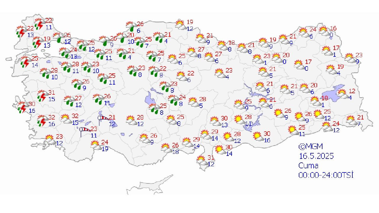 16 Mayıs 2025 il il hava durumu tahminleri yayınlandı! İzmir, Muğla ve Aydın'da tedbirinizi alın... - Sayfa 1