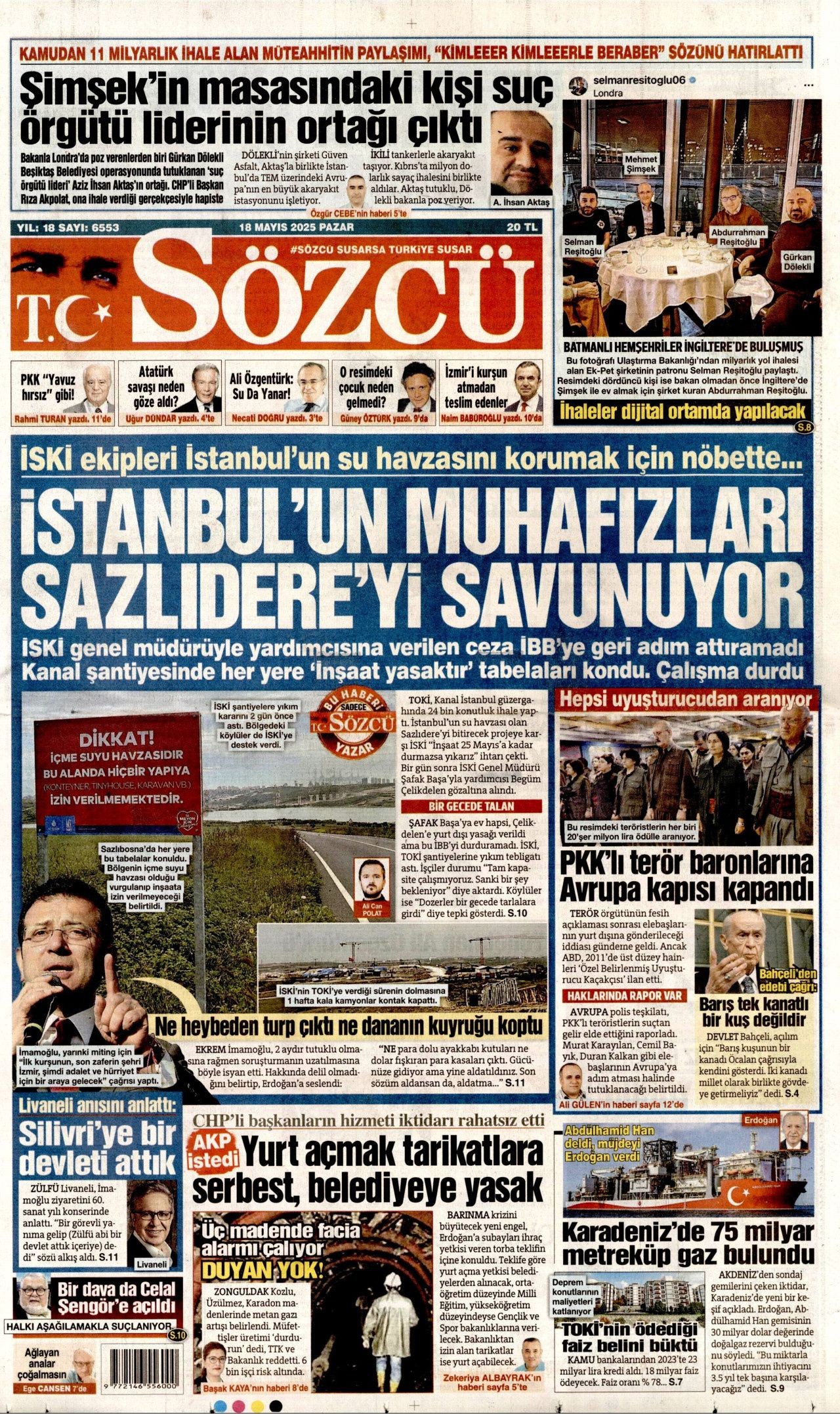 Cumhurbaşkanı Erdoğan'dan 30 milyar dolarlık doğalgaz müjdesi! 18 Mayıs Pazar gazete manşetleri... - Sayfa 3