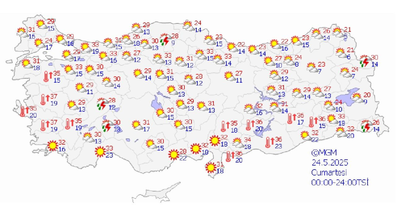 24 Mayıs 2025 Meteoroloji hava durumu tahminleri: Yurt genelinde sıcaklıklar artıyor... - Sayfa 1