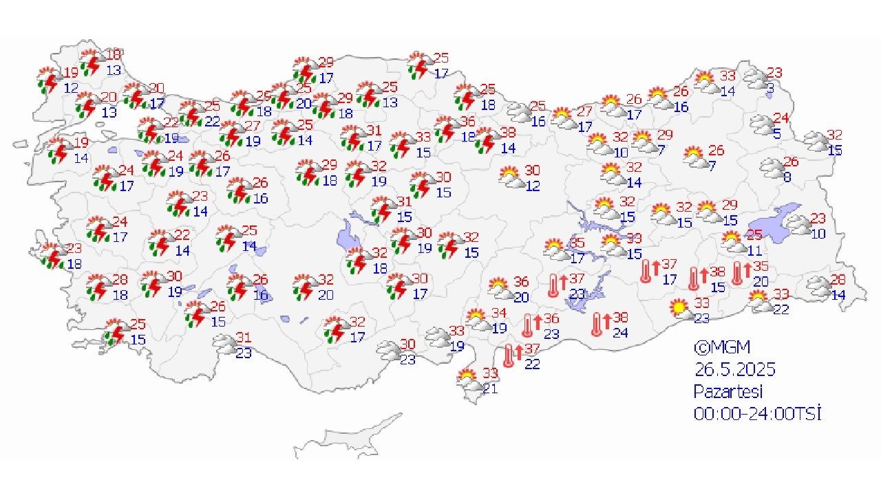26 Mayıs 2025 yurt geneli hava durumu! Meteoroloji toz taşınımı ve sağanak uyarısı yaptı... - Sayfa 1