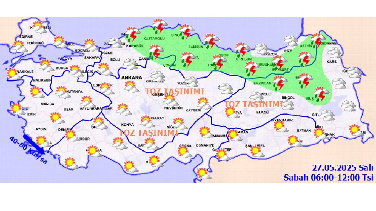 27 Mayıs 2025 Meteorolojiden uyarı geldi! Yurt genelinde sağanak, rüzgar ve toz taşınımı bekleniyor... - Sayfa 4