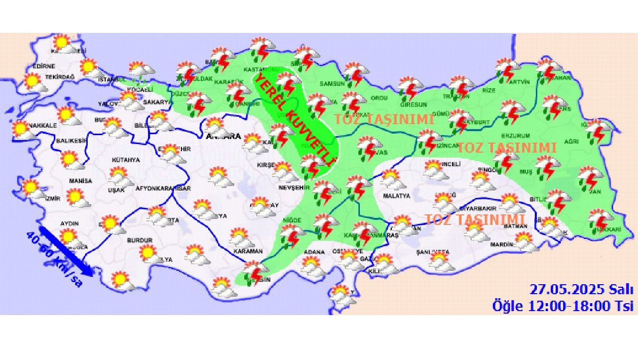 27 Mayıs 2025 Meteorolojiden uyarı geldi! Yurt genelinde sağanak, rüzgar ve toz taşınımı bekleniyor... - Sayfa 13