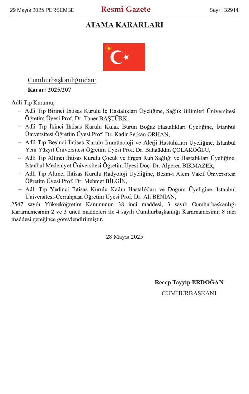 Cumhurbaşkanlığı'ndan üst düzey atamalar Resmi Gazete'de! - Sayfa 1