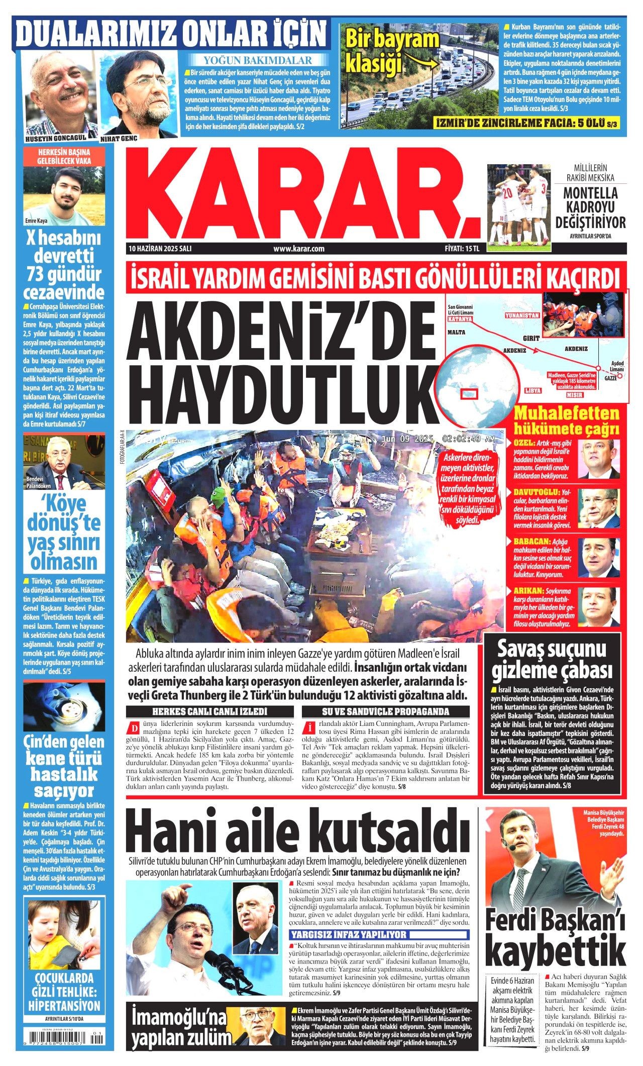 Haydut İsrail tekneye saldırdı! Madleen'e şafak baskını manşetlerde... 10 Haziran Salı gazete manşetleri - Sayfa 4