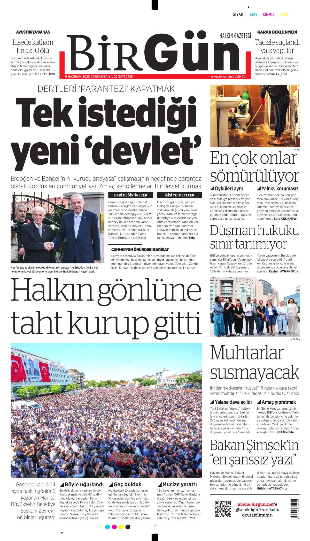 Siyaset üstü bir veda! Ferdi Zeyrek'in cenaze töreni manşetlerde... 11 Haziran Çarşamba gazete manşetleri - Sayfa 18