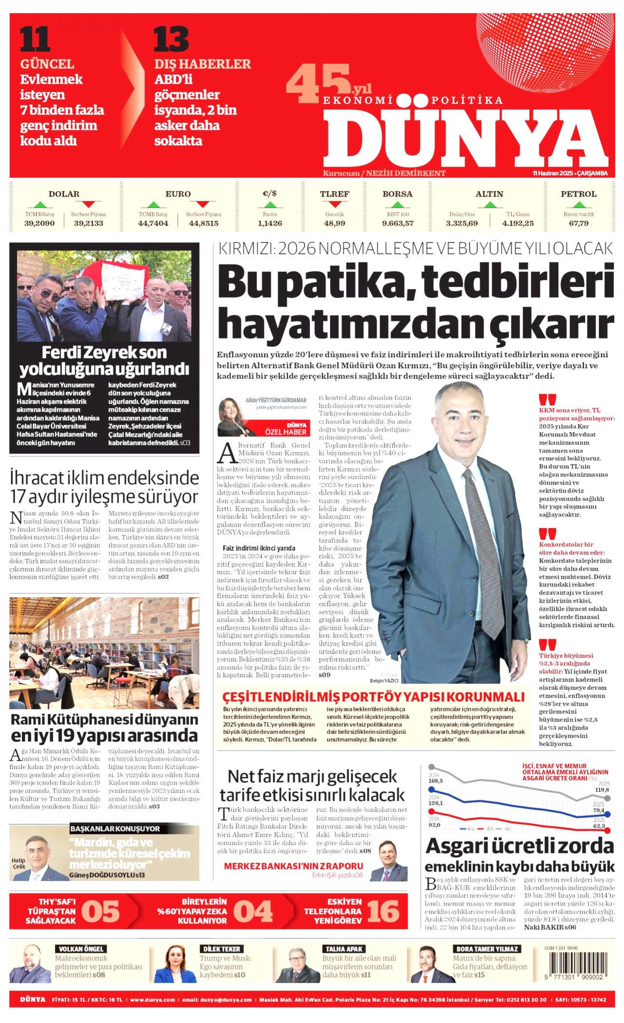 Siyaset üstü bir veda! Ferdi Zeyrek'in cenaze töreni manşetlerde... 11 Haziran Çarşamba gazete manşetleri - Sayfa 16