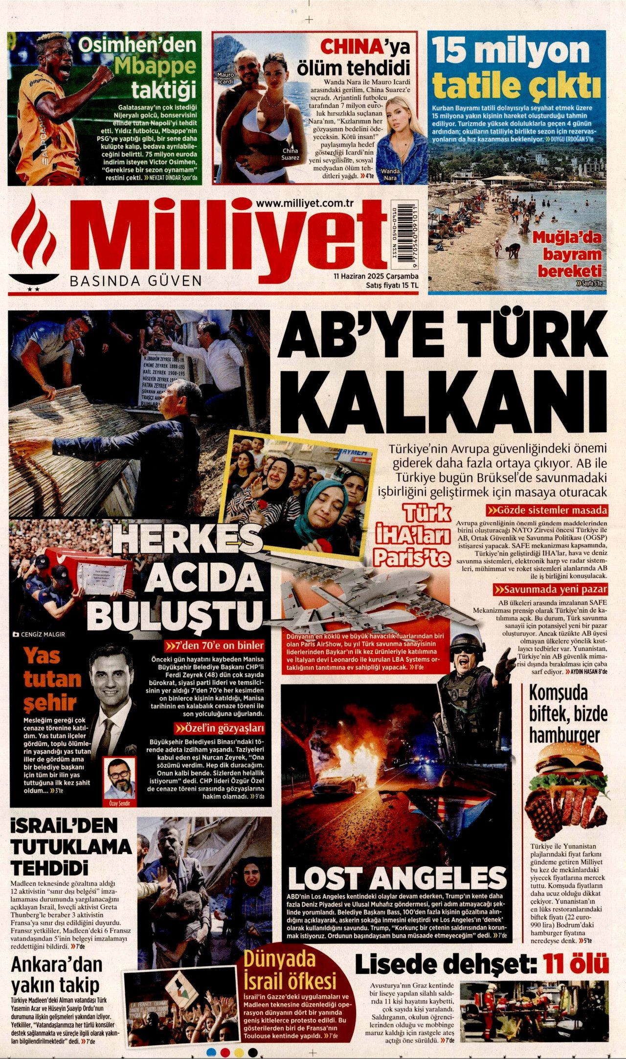 Siyaset üstü bir veda! Ferdi Zeyrek'in cenaze töreni manşetlerde... 11 Haziran Çarşamba gazete manşetleri - Sayfa 10