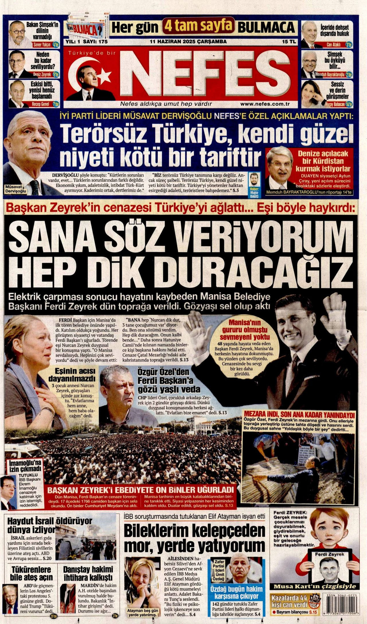 Siyaset üstü bir veda! Ferdi Zeyrek'in cenaze töreni manşetlerde... 11 Haziran Çarşamba gazete manşetleri - Sayfa 13