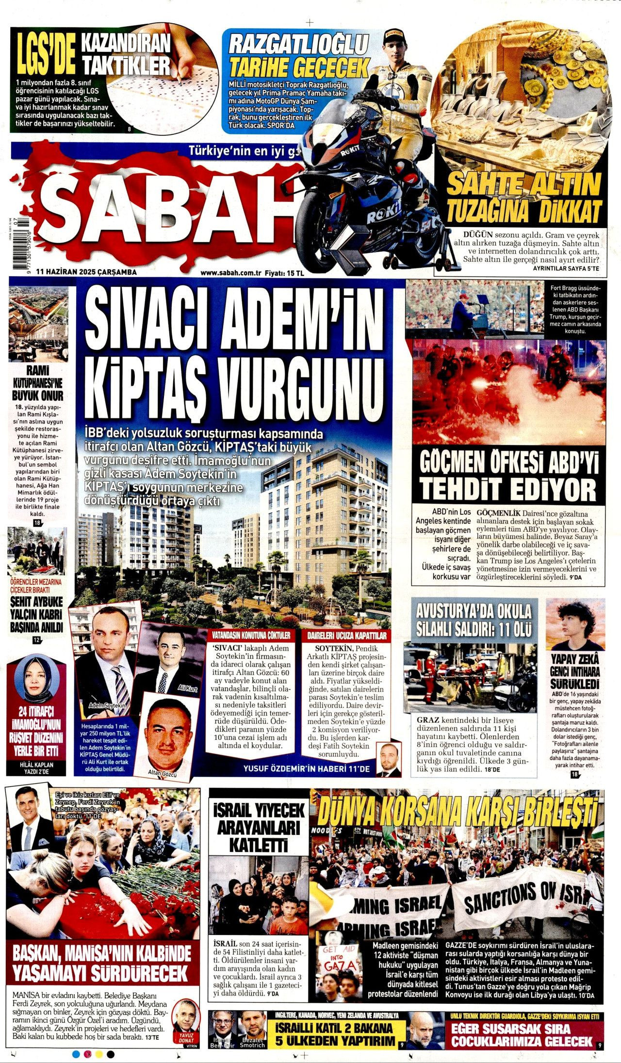 Siyaset üstü bir veda! Ferdi Zeyrek'in cenaze töreni manşetlerde... 11 Haziran Çarşamba gazete manşetleri - Sayfa 6