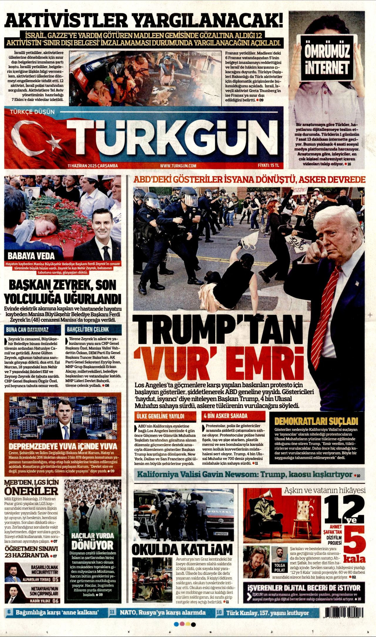 Siyaset üstü bir veda! Ferdi Zeyrek'in cenaze töreni manşetlerde... 11 Haziran Çarşamba gazete manşetleri - Sayfa 8