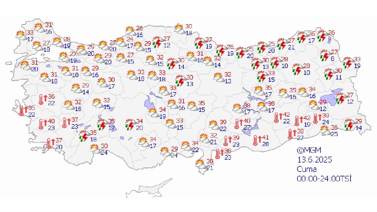 13 Haziran 2025 Türkiye genelinde sağanak yağış ve toz taşınımı bekleniyor... - Sayfa 1