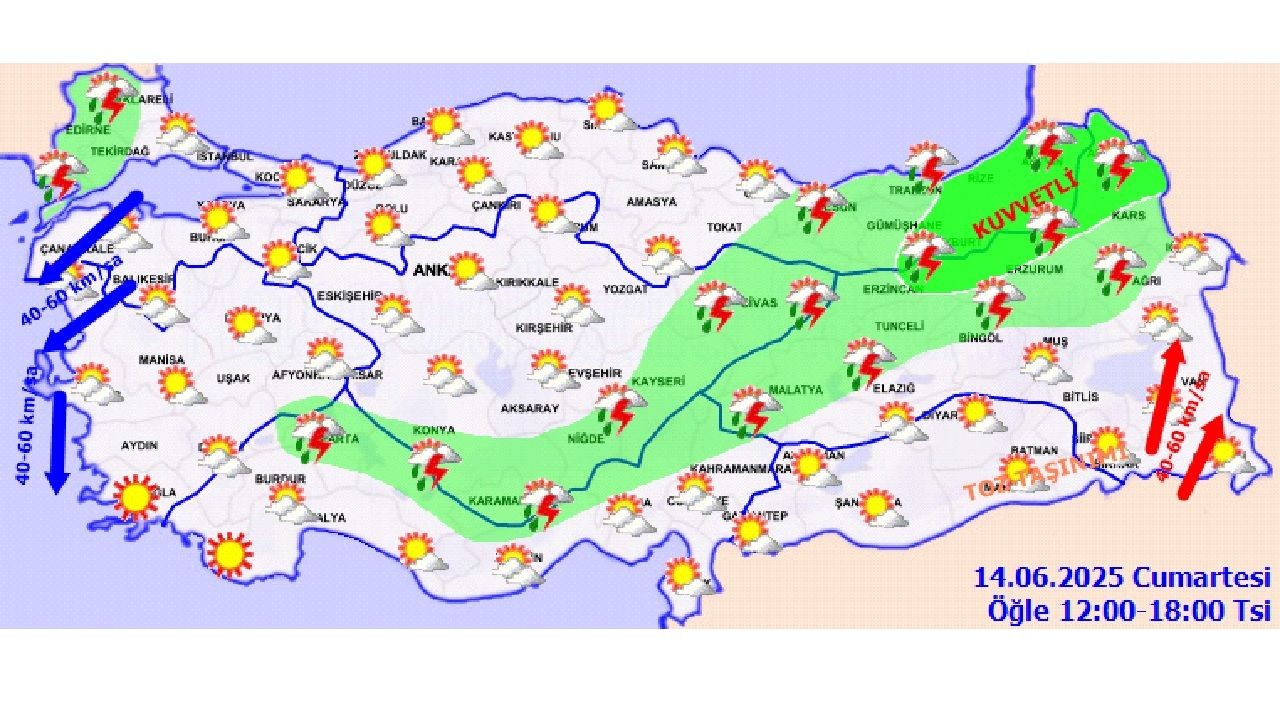 14 Haziran 2025 Meteoroloji il il açıkladı! Toz taşınımı ve sağanak yağışa dikkat! - Sayfa 4