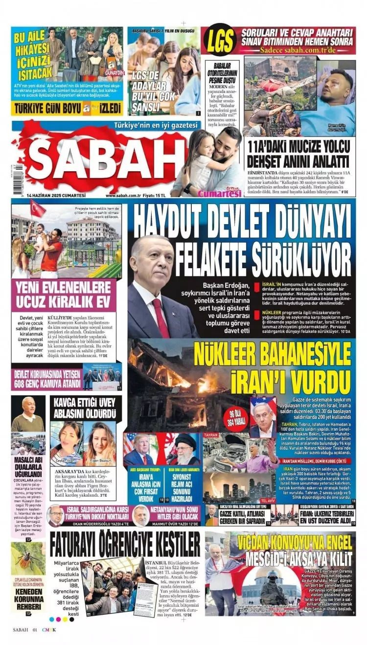 Haydut devlet İsrail dünyayı felakete sürüklüyor! İsrail ile İran arasındaki füze yağmuru manşetlerde - Sayfa 1