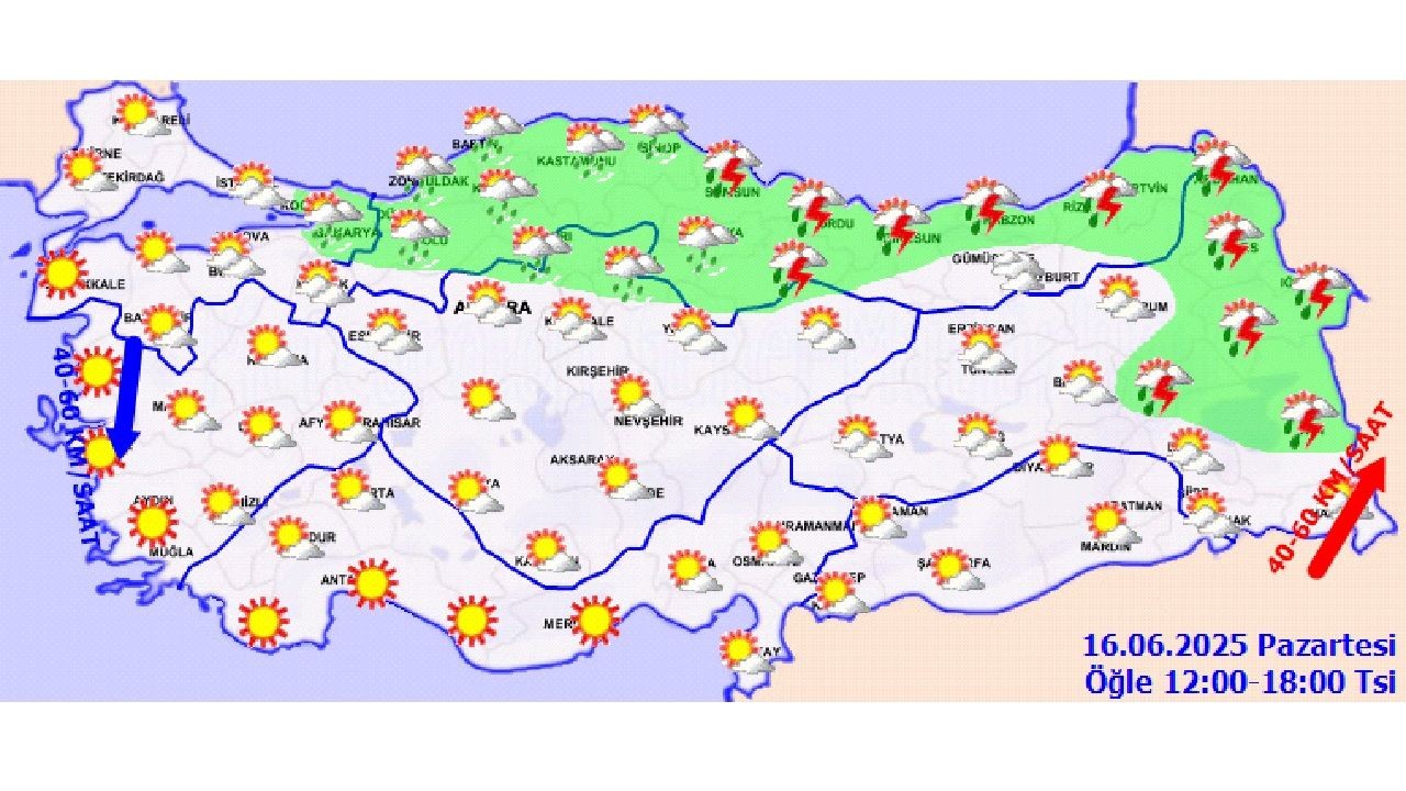 16 Haziran 2025 Türkiye genelinde hava durumu: Yağışlar kuzey ve doğu kesimlerde etkili olacak! - Sayfa 4